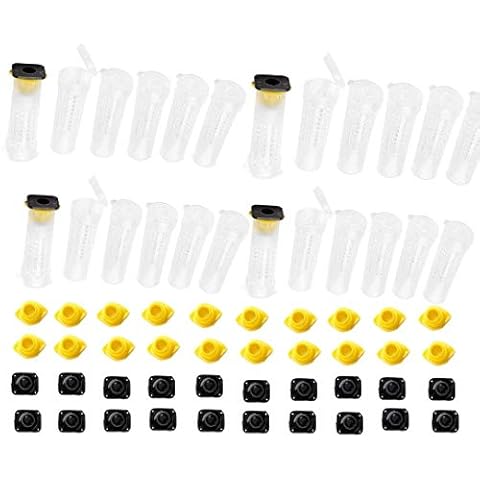 HunterBee 20 Stück Imkerei Queen Bee Haar Roller Käfige W / Zelle Becherhalter Cover