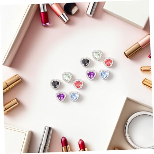 Gemas de Imitación de Corazón con Base Metálica para Customizar Ropa 5