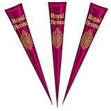 Royal Henna Herbal Cone – 100% Natural Sojat-Grown Henna for Hair – Premium Traditional Paste – Henna for Queens (Reddish-Brown, Pack of 3)