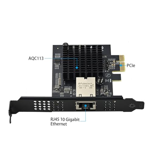 Tarjeta de red PCIE 10Gbps AQC113 con puerto único RJ45 para transferencia de datos 1G/2.5G/5G/10Gbps miniatura 5