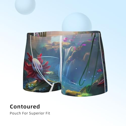 Boys' Cotton Boxer Brief Soft Underwear-Pond Cute Axolotl4
