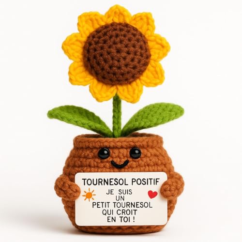 Tournesol Positif© | Cadeau Original & Bonne Humeur | Idee Surprise Handmade | Anniversaire Maman...