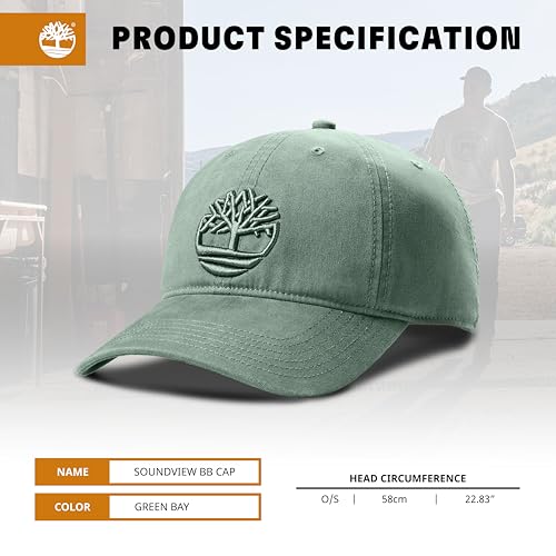 Image of Timberland Soundview Men's Baseball Cap - Cotton Canvas, Adjustable, Lightweight & Stylish Hat for Outdoor Activities
