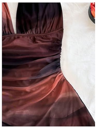 Verdusa Women's Plus Size Dresses Cocktail Halter Ombre Backless Layered Asymmetrical Dress3