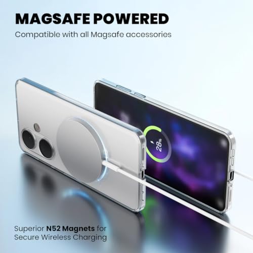 Image of DIZORO Crystal Clear Magnetic Compatible with Oneplus ce3 lite Back Cover case with Anti-Yellow ( Compatible with Magsafe ) Anti-Scratch | Shockproof Transparent Cover