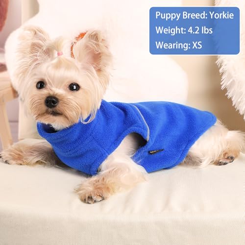 Image of Dog Clothes for Small Dogs Fleece Vest Dog Sweater Boy Girl, Warm Pullover Fleece Doggie Jacket, Winter Pet Ourfit Chihuahua Sweater - Yorkie Clothes (Blue, X-Small)