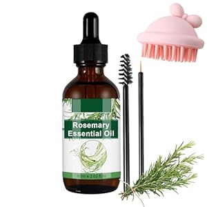 Rosmarinöl Haare -Rosemary Oil for Hair Growth mit Jojobaöl -Haaröl für Haarwachstum Beschleunigen und Trockenes Haar -Kopfhaut Öl Pflege für Damen -Augenbrauen Serum, Lash Serum- mit Kopfhaut Bürste