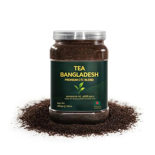 Image of Tea Bangladesh Loose Black Tea Leaves | Premium CTC Tea from the Finest Sylhet Gardens | Rich Aroma & Bold Flavor | Natural, Freshly Packed Loose TeaLeaf (100 Grams, Premium Sylhet CTC Blend)