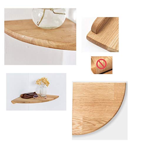 LIN HE SHOP Effen Hout Eiken Rond Einde 1 STKS Drijvende Hoek Plank Muur gemonteerd Opbergplank Organizer Hoek plank… - Image 6