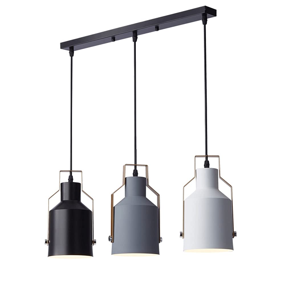 SHUANGZ Modern Simplicity Industrial Hanging Ceiling Lamp Triple E27 Adjustable Pendant Lighting Light Rustic Chandelier for Living Room, Kitchen Island, Hotel, Warehouse,Study Room