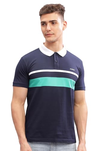 Image of ADRO Men's 100% Cotton Regular Fit Polo T-Shirt