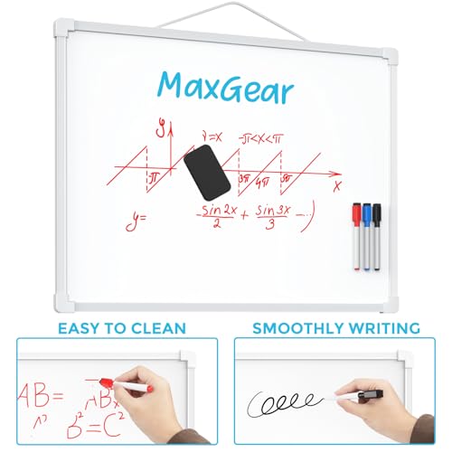 maxgear double-sided dry erase board for wall 1634x1234 hanging whiteboard small dry erase white board with 3 markersamp4 magnets portable whiteboard for students - planning drawing memo to do list
