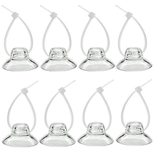 JZMYXA Aquarium Suction Cup Clips with Zip Cable Ties, 8 Pieces, Fit for Binding Moss Shrimp Nest Dodging Nest