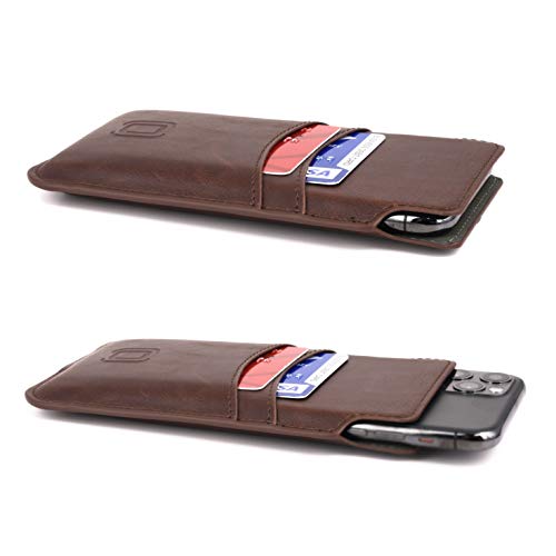 Dockem Provincial Wallet Sleeve For Iphone 11 Pro, Iphone Xs & Iphone X: Ultra Slim Vintage Synthetic Leather Cover With 2 Card Holder Slots: Professional Executive Pouch Case [Brown] #TOP7