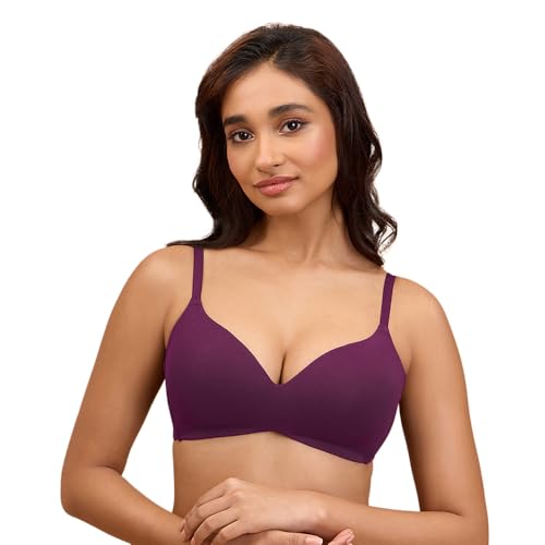 Image of NYKD (NYB013 Ultra Soft Modal Fabric Lightly Padded & Non Wired Tshirt Bra for Women | Seamless Neckline with Comfortable, Soft & Non Slip Shoulder Strap