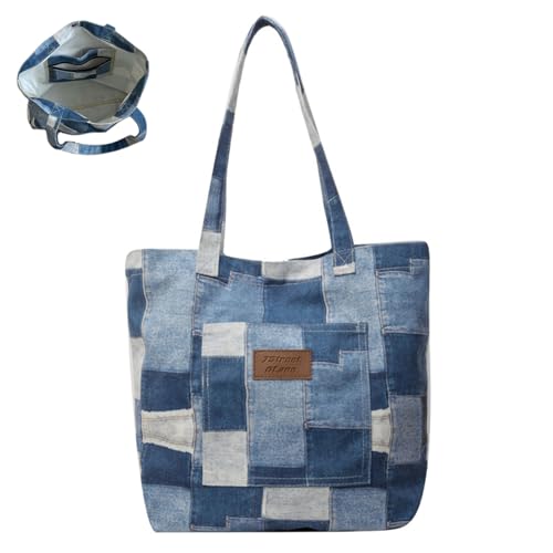 Sac à bandoulière minimaliste grand cabas denim grand format