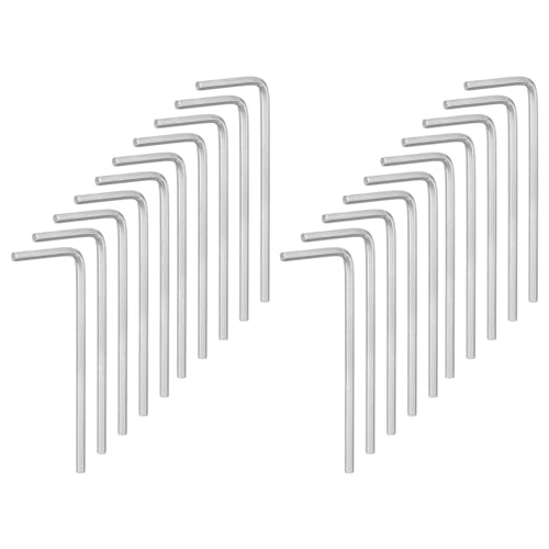 QUARKZMAN 20 Piezas de Llave Hexagonal de 2 mm, Llave Hexagonal en Forma de L de Acero Cromado Vanadio para Reparaciones en el Hogar, Tono Plateado