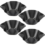4 pcs 8.5" Nonstick Large Taco Shell Bowl – Carbon Steel Tortilla Maker Shell Pans Baking Molds Tostada for Frying Salad Bowls