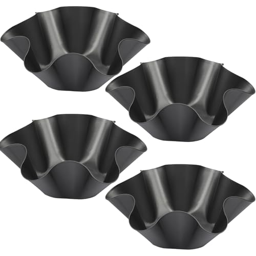 4 pcs 8.5' Nonstick Large Taco Shell Bowl – Carbon Steel Tortilla Maker Shell Pans Baking Molds Tostada for Frying Salad Bowls