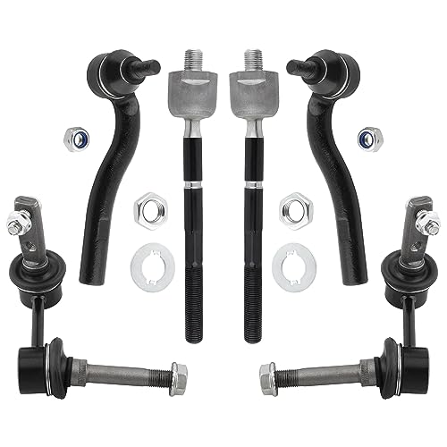 BOXI (Set of 6) Front Inner & Outer Tie Rod Ends + Sway Bars Links Kit Fit for Lexus SC430 2002 2003 2004 2005 2006 2007 2008 2009 2010 | Replace K90675 K90679 ES80584 ES80585 EV800543