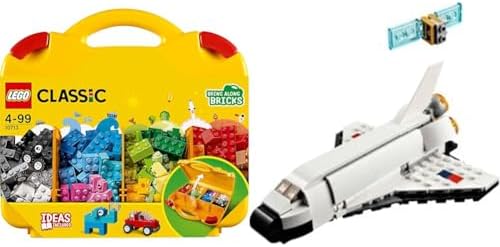 LEGO 10713 Classic Creative Suitcase, Toy Storage, Fun Colourful Basic ...