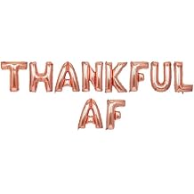 Thankful Balloon Banner - Thanksgiving Party Decoration, Rose Gold Phrase Only