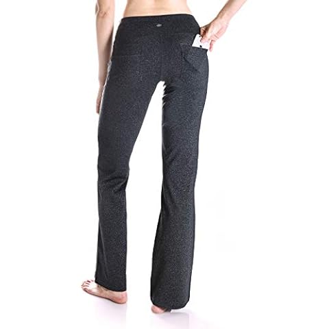 Yogipace, 2 Back Pockets, Women's Bootcut Yoga Pants Workout Pants, 27", Size XL, Charcoal Cover