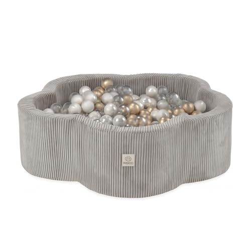 MISIOO Bällebad für Kinder 95x30 cm - 400 Bälle (6cm) - Baby Spielzeug ab 1 Jahr - Perfekt für Kleinkinder und Spielspaß