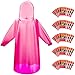 Bruvoalon 6 & 20 & 50 Pack Disposable Rain Ponchos for Adults/Youth, Waterproof PE Raincoats with Drawstring, Camping/Emergency, Pink