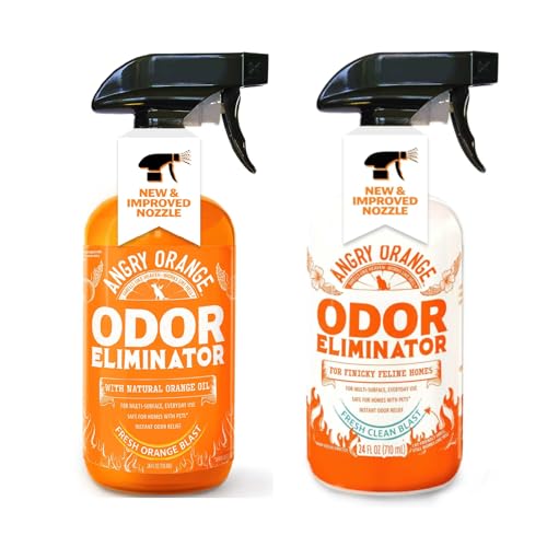 ANGRY ORANGE Dual Scent Pet Odor Eliminator – Citrus & Fresh Spray for Dog and Cat Urine, Carpet Stains, and Strong Smells