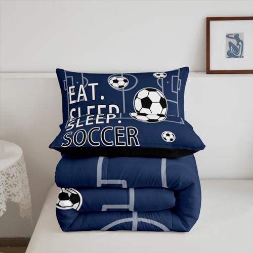 Image of Feelyou Soccer Comforter Set Football Bedding King Size for Kids Teens