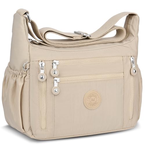 LUROON Bolso Mujer Bandolera Grande, Bolso Cruzado Mujer Casual Impermeable Ligero Crossbody Bag con Múltiples Bolsillos, Bolsos de Mano para Escuela Viaje Uso Diario