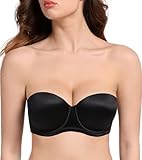 Lemorosy Women's Push Up Strapless Bra Thick Padded Underwire Multiway Convertible Add a Cup(Black,36A) - Image 1