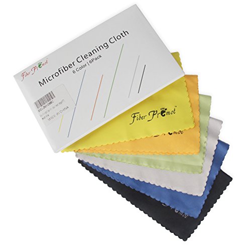 Fiber Promot 6 Pack Microfiber Cleaning Cloths For Electronics,Phone,Screen,Camera,Bottles, Lens,Square,Eye Glasses,Wipes,Optical,Computer,Laptop And Tv Sets Cleaner ( 6×7 Inches) #TOP5