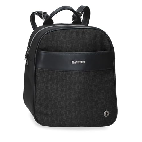 El Potro Luna Mochila Casual Negro, 24x28x10 cms,...