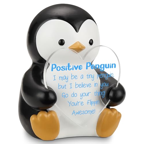 Figura decorativa de pingüino positivo en resina