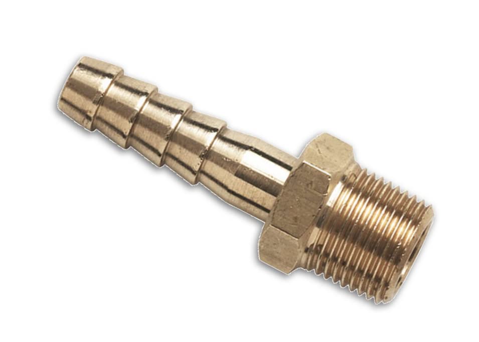 Brass Male Hosetail Fitting | BSPT Tapered Thread Connector | for Water, Fuel, Gas & Oil Hose Pipe (3/4" BSP x 3/8" Hose ID, 2)