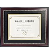 GraduatePro 11x14 Diploma Frame Display 8.5x11 Document Certificate, CPA License Frame, Professio...