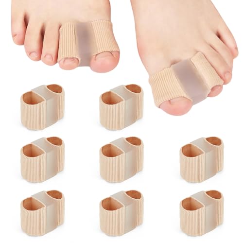 XFSRG 8 Pezzi Separatore Dita Piede Silicone e Nylon Comodo e Traspirante Alluce Valgo Correttore Protezione Efficace Delle Dita dei Piedi
