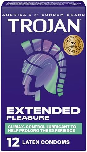 TROJAN Extended Pleasure Condoms, TROJAN Condoms, 12 Count