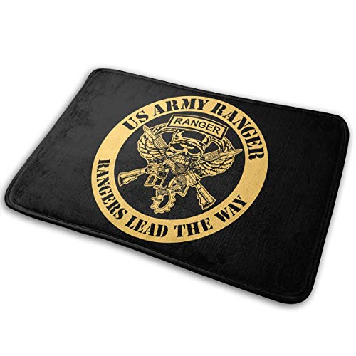 Ykaekc Ksws Us Army Rangers Logo Non Slip Doormats Bathroom Rugs for Indoor/Outdoor/Front