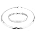 HZMAN Stainless Steel Omega Chain 8mm Solid 18 inch Necklace and 8.5 inch Bracelet Ste (Silver)