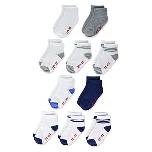 Hanes baby boys Lightweight Ez Sort Ankle Socks, 10-pair Pack Socks, Assorted, 2-3T US