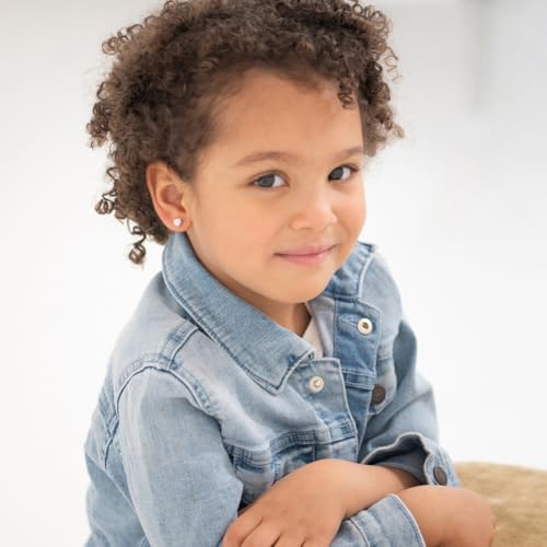 In Season Jewelry 925 Sterling Silver Heart Shaped Stud Earrings for Toddlers & Little Girls - Small Valentine's Heart Earrings for Kids - Hypoallergenic & Safe2