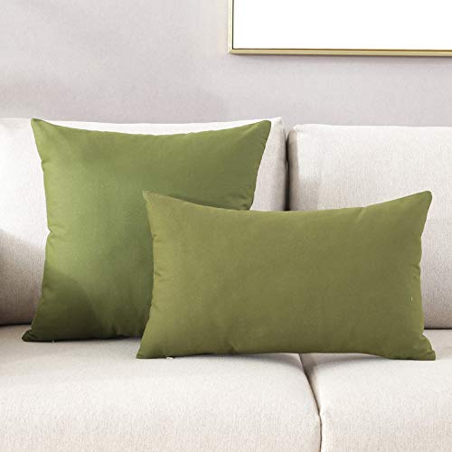 Image of YRM Bedding's - Egyptian Cotton 600TC Pillow Cover | Premium Pillowcases | Luxury Bedding-Export Collection | High Thread Count Durable & Breathable Covers - Olive Green | [17''x29''] Inches