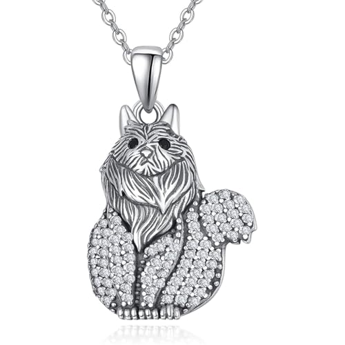 Collier chien de lion strass et boucles patte noire : parure bijoux fantaisie chic