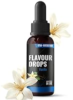 Flavour Drops Zuckerfrei 50ml mit Dosierpipette - Flavor Drops Lebensmittelaroma - Flavor Drops Zuckerfrei für Magerquark, Porridge uvm - von Gym Nutrition - Vanille Geschmack