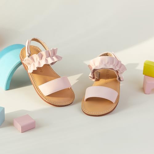 Image of Felix & Flora Toddler Girl Sandals - Little Girl Easter Dress Shoes Lightweight Open Toe Beach Holiday Flats