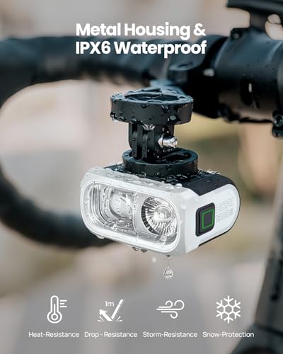Image of Magicshine HORI1300S Bike Headlight, Compatible with Garmin /Wahoo, 1300 Lumens High & Low Beam Front Light, USB-C Rechargeable, IPX6 Waterproof for Night Riding and Urban Cycling