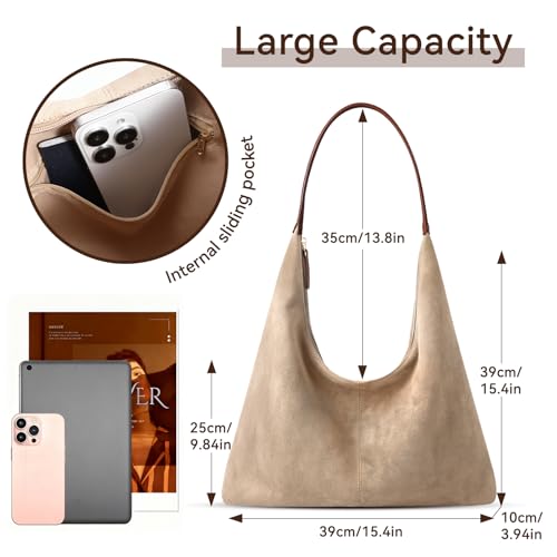 Bolso bandolera de ante para mujer miniatura 6